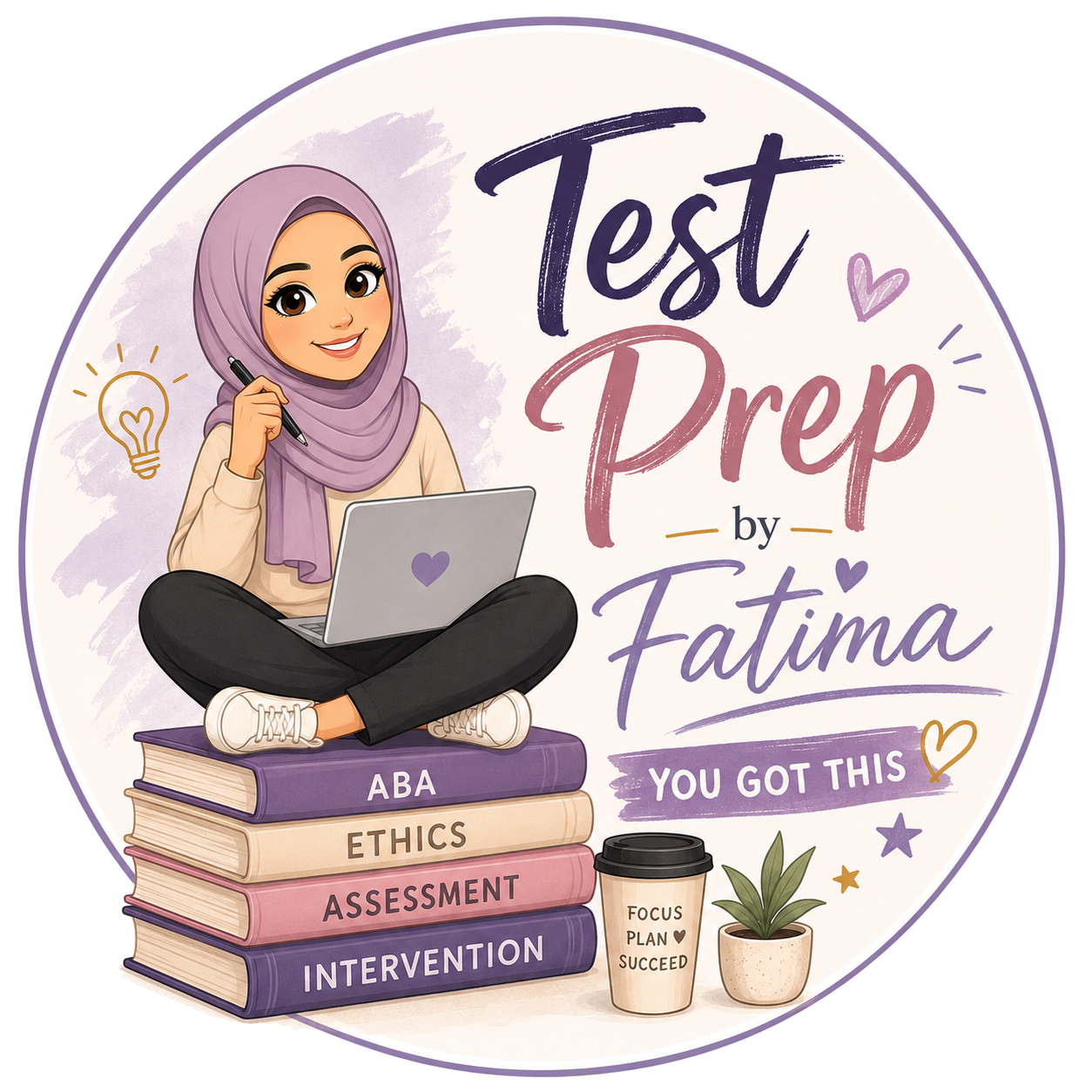 Test Prep by Fatima illustrated logo